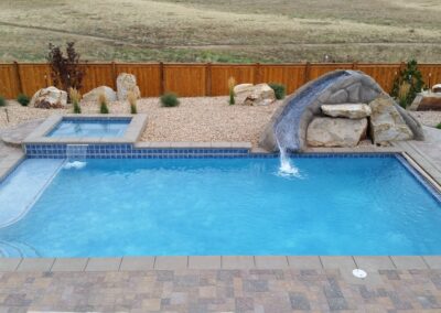 Swimming Pool and Spa with Water Slide - Wiggins, CO